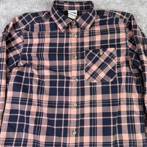The North Face Shirt Men’s Medium Orange Plaid Flannel Long Sleeve Button Up